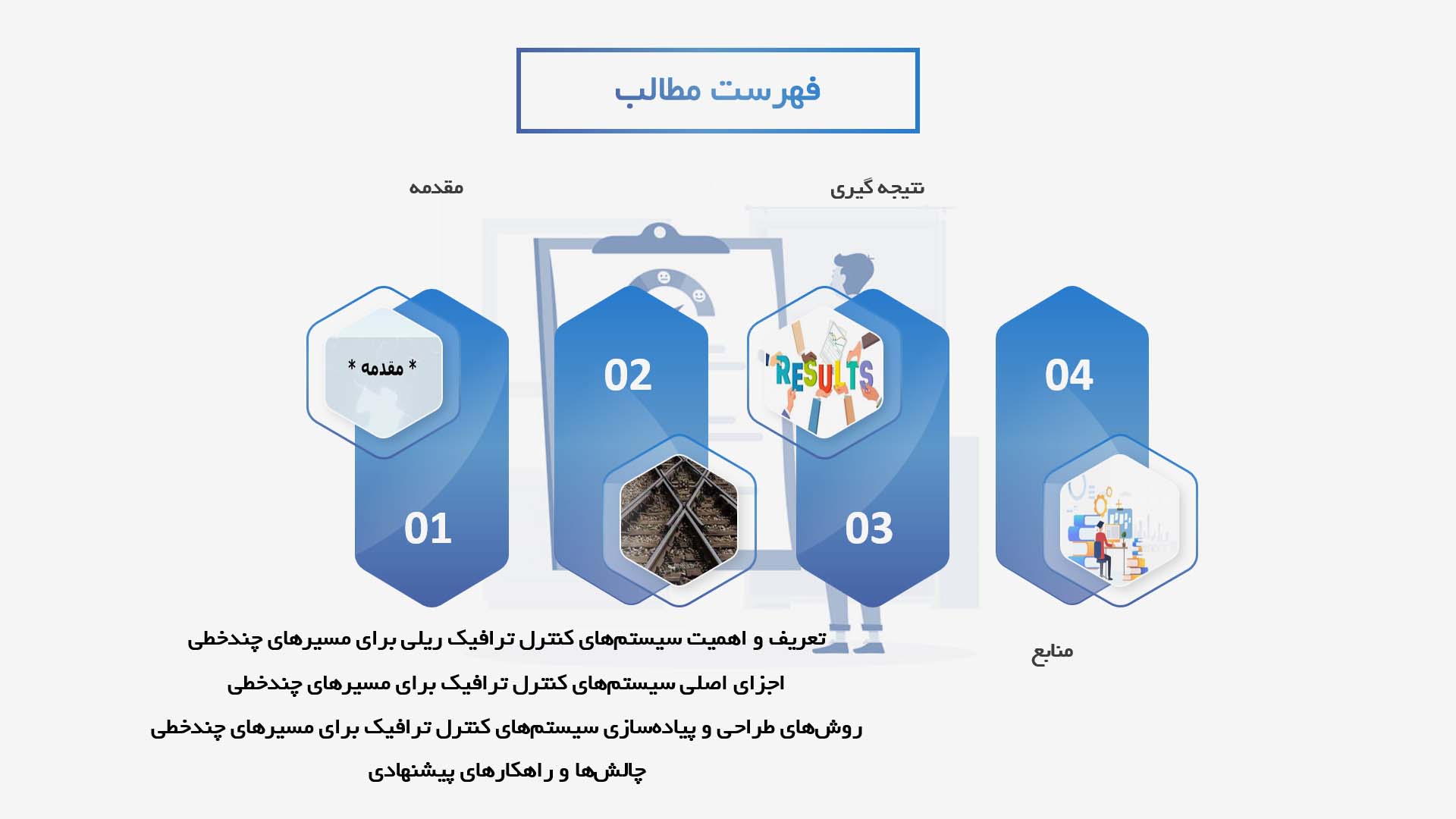 پاورپوینت در مورد طراحی سیستم‌های کنترل ترافیک ریلی برای مسیرهای چندخطی